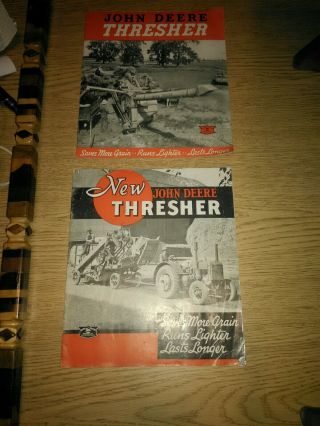 2 Vintage John Deere Thresher Brochures.