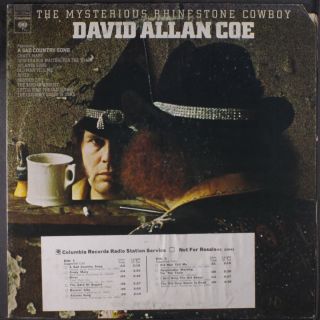 David Allan Coe: The Mysterious Rhinestone Cowboy Lp (djt,  Cut Corner,  Minor Co