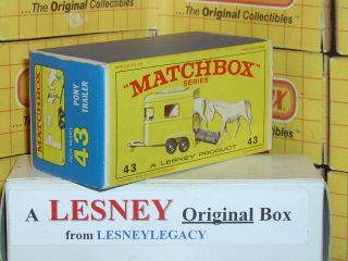 Matchbox Lesney 43c Pony Trailer Type E4 Model Empty Box Only