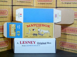 Matchbox Lesney 43c Pony Trailer Type E4 model Empty Box Only 3