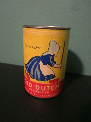 1937 Old Dutch Cleanser Tin Can & Paperboard Coin Bank 3 " Uncommon