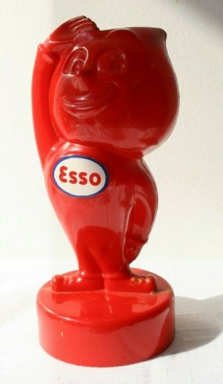 Rare Vintage Esso Oildrop Man Piggy Bank Red Still Bank 7 " Gas Station Motor Oil