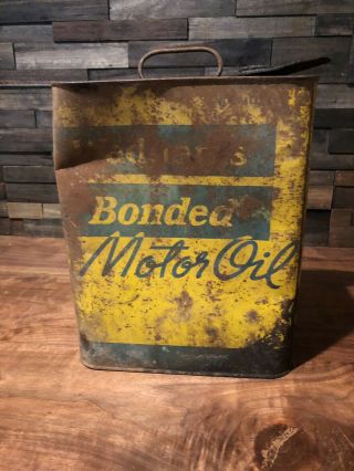 Vintage Wadhams Bonded Motor Oil 2 Gallon Oil Can (Milwaukee Wis) 3
