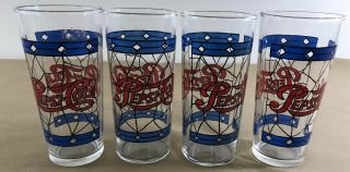 G28 Vintage Pepsi - Cola Pepsi 6” Drinking Glasses Tumblers Set Of 4