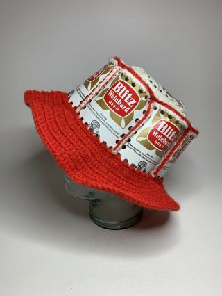 Blitz Weinhard Crochet Beer Can Party Hat Handmade OSFA 2
