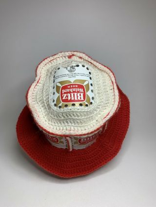 Blitz Weinhard Crochet Beer Can Party Hat Handmade OSFA 3