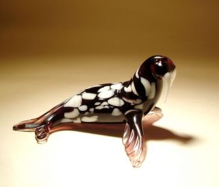 Blown Glass Figurine " Murano " Art Animal Ocean Marine Life Creature Walrus