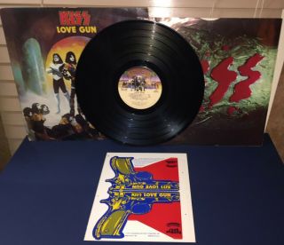 1977 Kiss LOVE GUN 7057 - 7 Vinyl LP STERLING 1rst Pressing w/Gun Insert VG,  /VG, 7