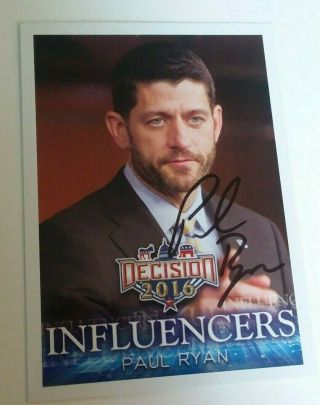 Speaker Paul Ryan Hand Signed Decision 2016 Trading Card W/coa
