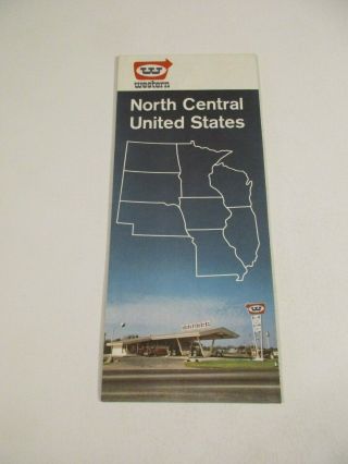 Vintage 1970 Western Stores North Central Us Oil Gas Station Road Map Box C7