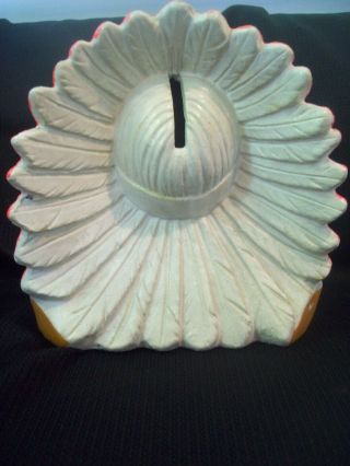 Vintage Chalkware Carnival Prize Chief Head Coin Bank circa 1950s - 1960s 4