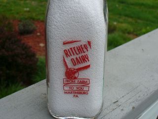 Ritchey Richey ' s Dairy Pint Milk Bottle Martinsburg Pa Blair County 2