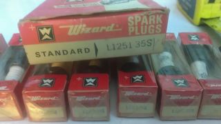 8 WIZARD L1251 35S standard SPARK PLUGS SET BOXED automobile car repair antique 2