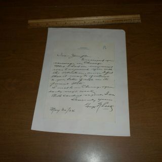 George Peek Was An American Agricultural Economist Hand Signed 6 X 8 Letter