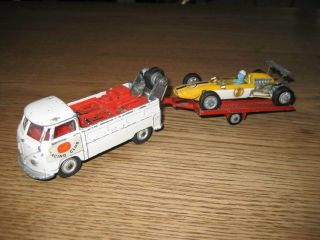 Corgi Toys - Gt Britain - Vintage - Vw Breakdown Pick Up Truck,  Trailer/racer - 1960´s.