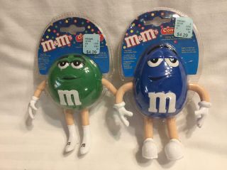 Set of 3 M&M ' s Candy Containers Yellow Blue Green Moveable Arms & Legs - 4