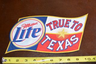 Miller Lite True To Texas Large Vintage Iron - On Flag Patch Jacket Vest Backpatch