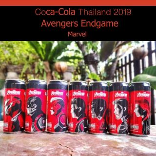 Marvel Avengers End Game Set 7 & Each Styles Empty Cans Coca - Cola Coke Thailand