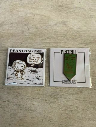 Sdcc 2019 - Peanuts Exclusive Enamel Snoopy Pin Set 2 Pins Pintrill