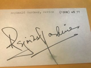 Reginald Gardiner Autograph,  British Actor,  In Chaplin’s “the Dictator”