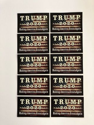 President Trump 2020.  Making America Great Again.  Vinyl Stickers.  10 Pack