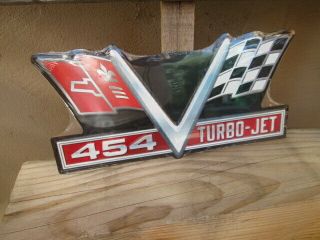Chevrolet Chevy 454 Turbo Jet Embossed Metal Signs Man Cave Garage Cool