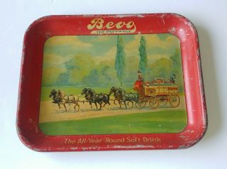 Vintage Bevo The All Year - Round Soft Drink By Anheuser - Busch Tray