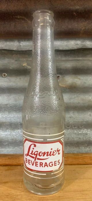 Vtg 50s 7 - 57 Ligonier Beverages 8 Oz Glass Soda Pop Bottle Indiana Crate 2 Wow