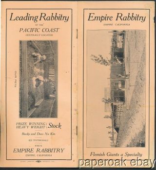 Ca1915 Empire Rabbitry Empire,  California Flemish Giant Rabbits Brochure