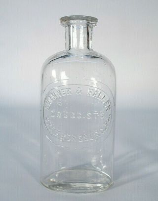 Skinner & Haller Chambersburg Pa Oval W T Co Druggist Medicine Bottle