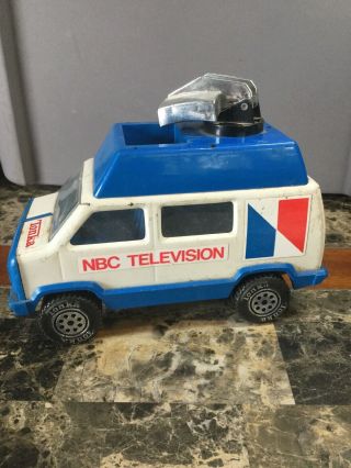 Vintage Tonka Pressed Steel Nbc Television Tv Van 8.  5” Length