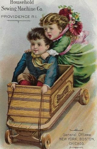 Victorian Trade Card - The Household Sewing Machine Co. ,  Providence,  Ri