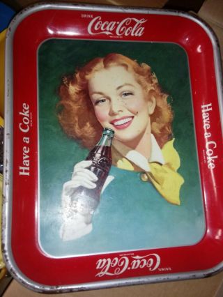 Vintage Coca - Cola Serving Tray Girl Pin - Up Art 1948 - 1952 Advertising Have A Coke