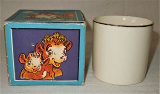 1950 Vintage ELSIE THE BORDEN COW Ceramic Mug CUP Colorful Cartoons 3