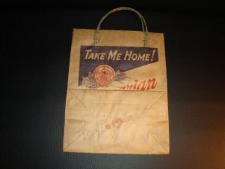 Circa 1940s Bavarian Jug Beer Paper Bag,  Covington,  Kentucky 2