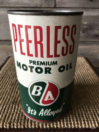 Vintage B/a Oil Can Peerless Quart Can