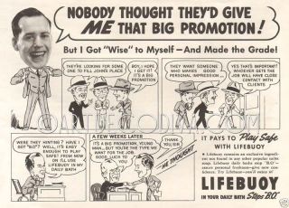 Vtg Lifebuoy Funny B.  O.  Soap Promotion Job Boss Employment Office Bathroom Ad