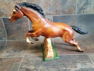 Vintage 1960s.  Breyer Molding Co Jumping Horse With Wall