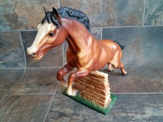 Vintage 1960s.  BREYER MOLDING Co Jumping Horse with wall 2