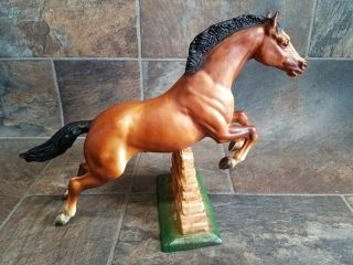 Vintage 1960s.  BREYER MOLDING Co Jumping Horse with wall 3