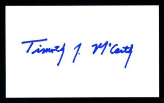 Timothy Mccarthy Secret Service Pres.  Ronald Reagan Signed 3x5 Card C15576
