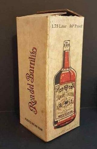 Vintage Rum Bottle Box / Ron Del Barrilito / Bayamon Puerto Rico / 1960 