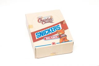 Vintage SNICKERS BEARS full box of 30 fuzzy PVC Figures Chocolate Chums 1987 NOS 2