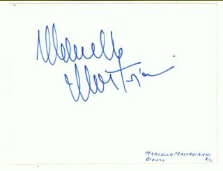 Marcello Mastroianni Italian Actor La Dolce Vita Signed Album Page