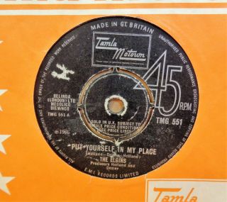 The Elgins Put Yourself In My Place / Darling Baby Og Uk Motown 7 " Tmg 551 Clip
