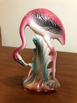 Vintage Porcelain Pink Flamingo Figurine