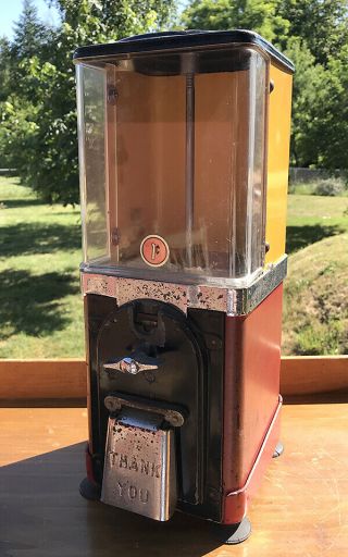 Vintage 1 Cent Penny Gum / Candy Machine Turn Style Knob