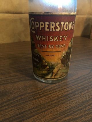 Ohio Whiskey Copperstone Paper Label Pre - Pro Bottle Cork Graphics Rare