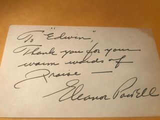 Eleanor Powell Autograph,  Mgm Top Performers During The Golden Age Of Hollywood”