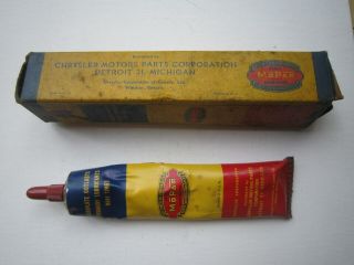 Vintage Oil Can Mopar Very Rare Lubriplate Lubricating Grease Tube In Mopar Box